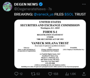 VANECK: Explore VANECK SOLANA TRUST, the Latest Meme Coin Sensation