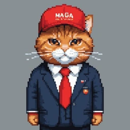 MAGAP Coin: MAGA Pixel Cat meme symbol of Trump's fight Coin