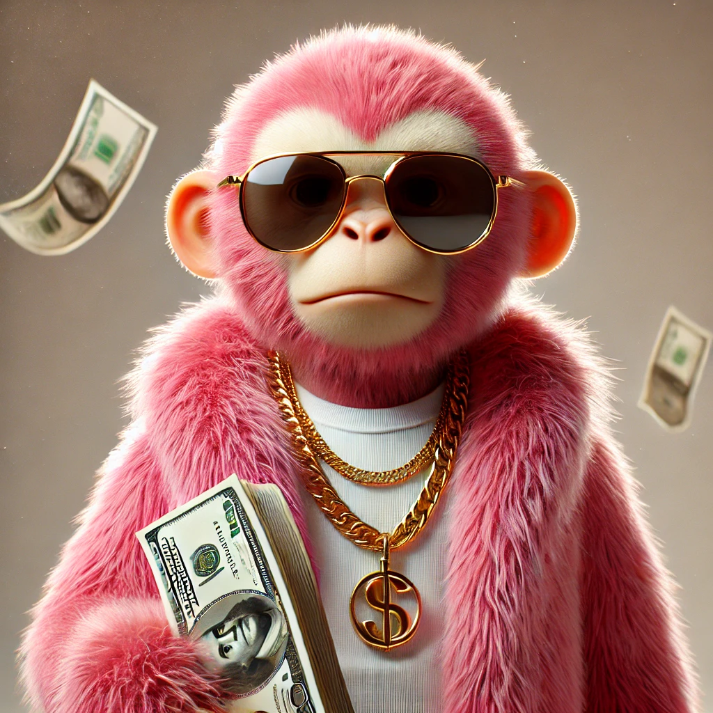 PINKE: Think Pink, Swing Big! The Pink Apes - Bold, Playful Meme Coin