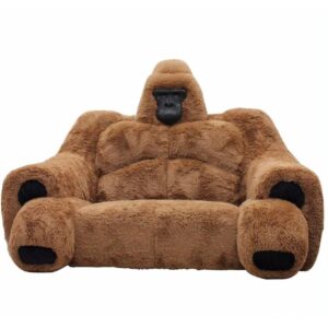 BPGS: Premium Materials, Versatile Use, Unique Design, Oversized Comfort - Meme Coin, Brown Plush Gorilla Sofa Coin