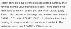 CATGF: Memetic/Idea-Based Coin for Cat Girl - Joke Currency Meme